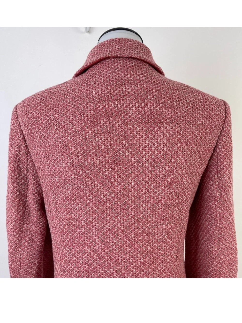 St. John Rose Tweed Button-Front Coat